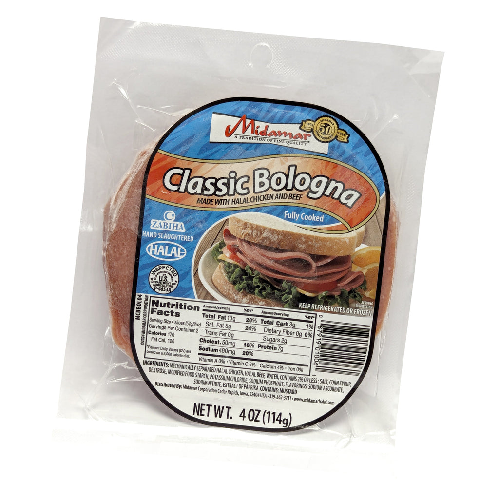 A pack of Midamar Halal Classic Bologna